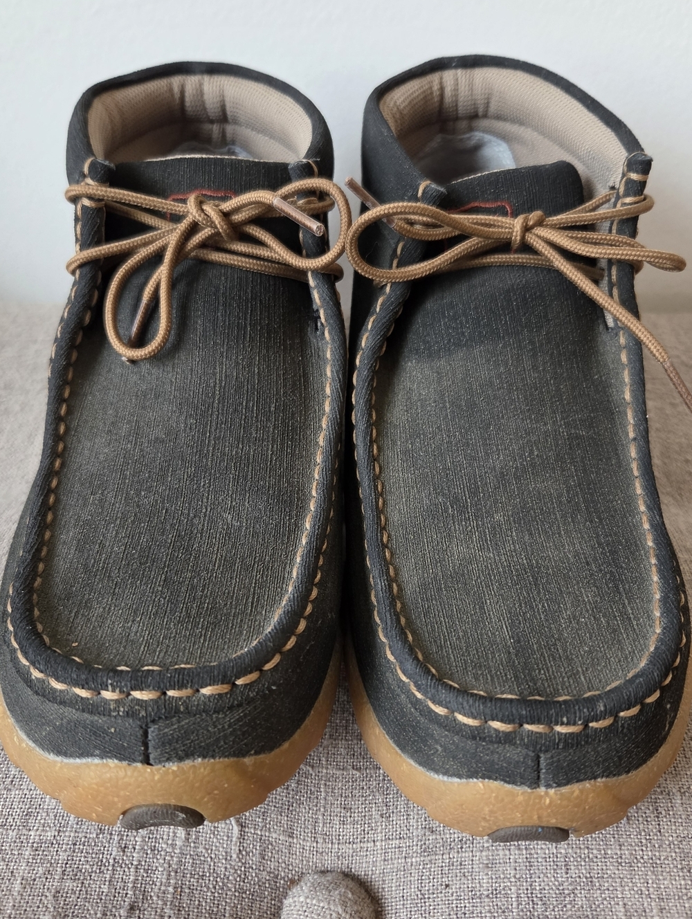 Twisted X Womens Chukka Driving Mocs, 9.5 Charcoal/Brown Water Resistant Leather - Picture 3 of 10